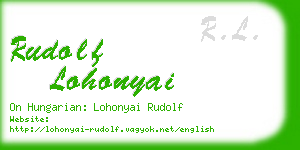 rudolf lohonyai business card